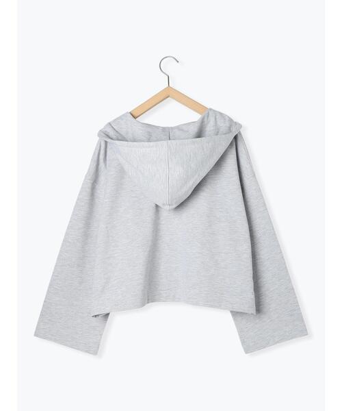 Samansa Mos2 blue（サマンサモスモスブルー）の「◎ミニ裏毛スキッパーパーカー（Tシャツ/カットソー・レディース・ブラック/トップグレー/オフホワイト・F）」の20枚目の写真