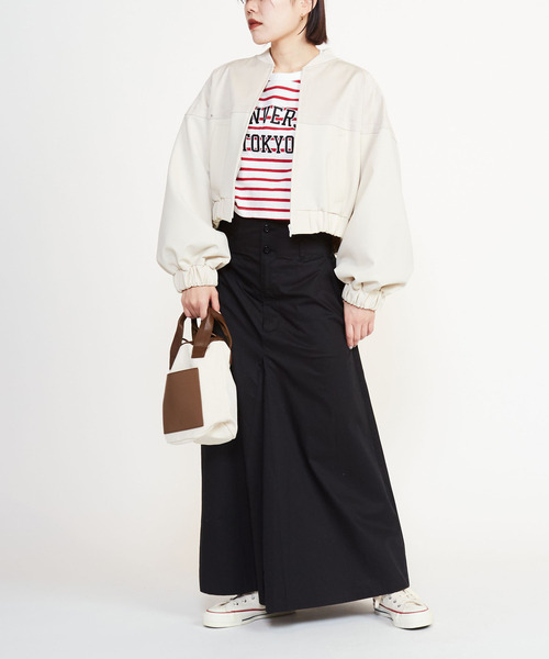 CONVERSE TOKYO(コンバーストウキョウ)の「2WAY HIGHWAIST SKIRT(スカート・レディース・ベージュ/ブラック・FREE)」の5枚目の写真