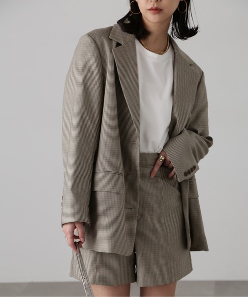 FREE'S MART（フリーズマート）の「［セットアップ対応］2WAYオーバーサイズジャケット（テーラードジャケット・レディース・ベージュ/グレー/ブラウン系その他/ホワイト系その他・SMALL/MEDIUM）」の8枚目の写真