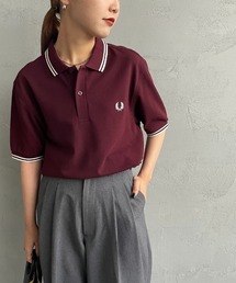 [FRED PERRY/フレッドペリー] ツインティップライン ワンポイントロゴ刺繍ポロシャツ