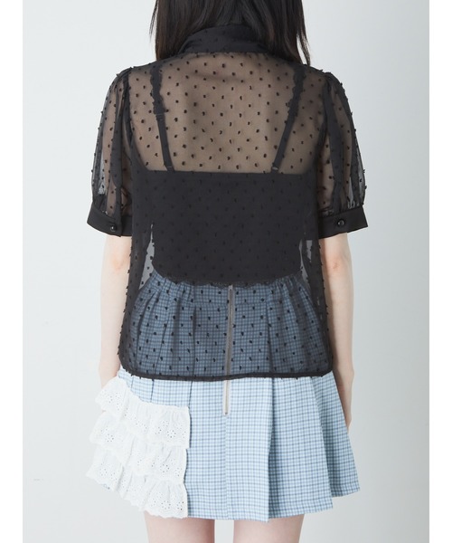 Jamie エーエヌケー(ジェイミーエーエヌケー)の「シアードットブラウス(シャツ/ブラウス・レディース・ホワイト/ブラック・M)」の8枚目の写真