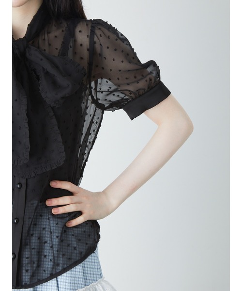Jamie エーエヌケー(ジェイミーエーエヌケー)の「シアードットブラウス(シャツ/ブラウス・レディース・ホワイト/ブラック・M)」の10枚目の写真