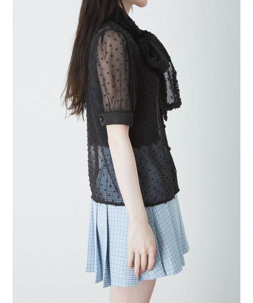 Jamie エーエヌケー(ジェイミーエーエヌケー)の「シアードットブラウス(シャツ/ブラウス・レディース・ホワイト/ブラック・M)」の7枚目の写真