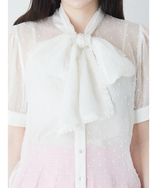 Jamie エーエヌケー(ジェイミーエーエヌケー)の「シアードットブラウス(シャツ/ブラウス・レディース・ホワイト/ブラック・M)」の11枚目の写真
