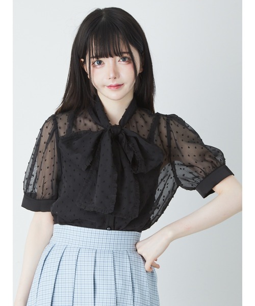 Jamie エーエヌケー(ジェイミーエーエヌケー)の「シアードットブラウス(シャツ/ブラウス・レディース・ホワイト/ブラック・M)」の5枚目の写真