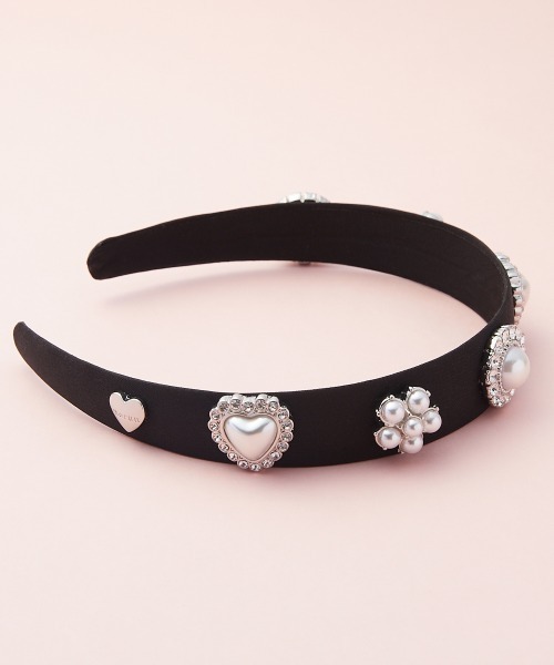 marun（マルン）の「＜大きいサイズ＞　ビジュー飾りカチューシャ　marun（カチューシャ・レディース・オレンジ系/ブラック・FREE）」の5枚目の写真