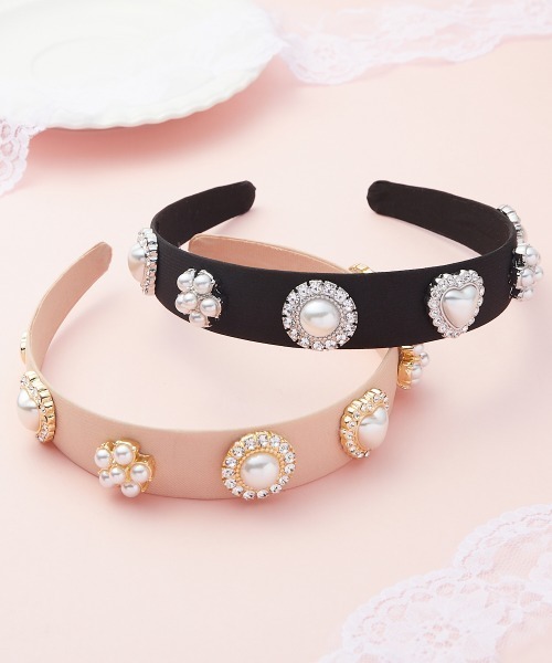 marun（マルン）の「＜大きいサイズ＞　ビジュー飾りカチューシャ　marun（カチューシャ・レディース・オレンジ系/ブラック・FREE）」の9枚目の写真