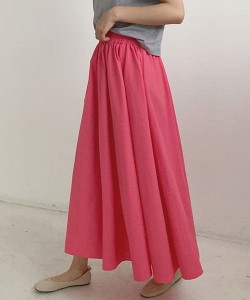 Twinkle;pm（トゥインクルピーエム）の「カラフルギャザースカート（スカート・レディース・ブラウン/ピンク/オレンジ/ブルー/グリーン/ブラック・FREE）」の5枚目の写真