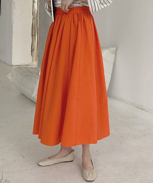 Twinkle;pm（トゥインクルピーエム）の「カラフルギャザースカート（スカート・レディース・ブラウン/ピンク/オレンジ/ブルー/グリーン/ブラック・FREE）」の6枚目の写真