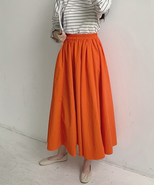 Twinkle;pm（トゥインクルピーエム）の「カラフルギャザースカート（スカート・レディース・ブラウン/ピンク/オレンジ/ブルー/グリーン/ブラック・FREE）」の22枚目の写真