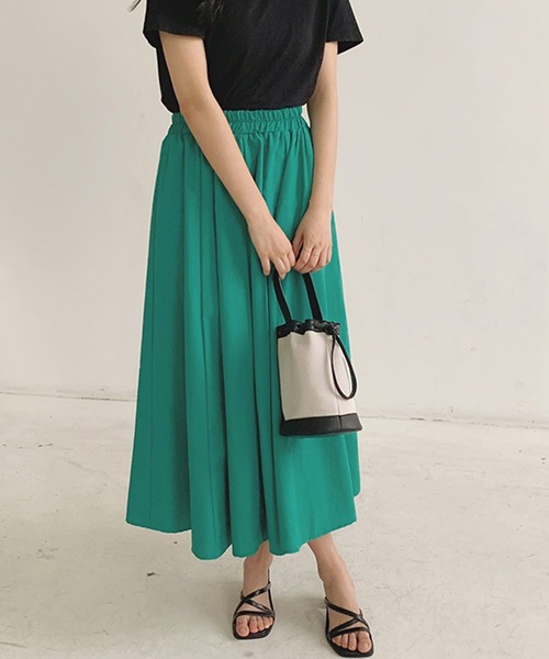 Twinkle;pm（トゥインクルピーエム）の「カラフルギャザースカート（スカート・レディース・ブラウン/ピンク/オレンジ/ブルー/グリーン/ブラック・FREE）」の21枚目の写真