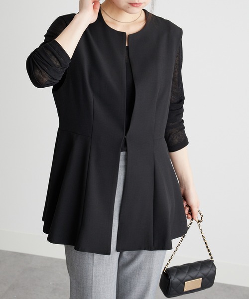 RANAN（ラナン）の「【防シワ】ペプラムジレベスト（スーツベスト・レディース・ライトグレー/ネイビー/ブラック・L/M/LL）」の8枚目の写真