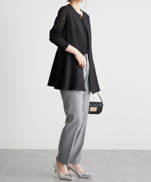 RANAN（ラナン）の「【防シワ】ペプラムジレベスト（スーツベスト・レディース・ライトグレー/ネイビー/ブラック・L/M/LL）」の7枚目の写真