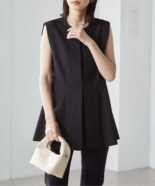 RANAN(ラナン)の「【防シワ・接触冷感】ペプラムジレベスト(ベスト・レディース・ライトグレー/ネイビー/ブラック・L/M/LL/3L)」の21枚目の写真