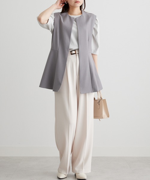 RANAN（ラナン）の「【防シワ】ペプラムジレベスト（スーツベスト・レディース・ライトグレー/ネイビー/ブラック・L/M/LL）」の6枚目の写真