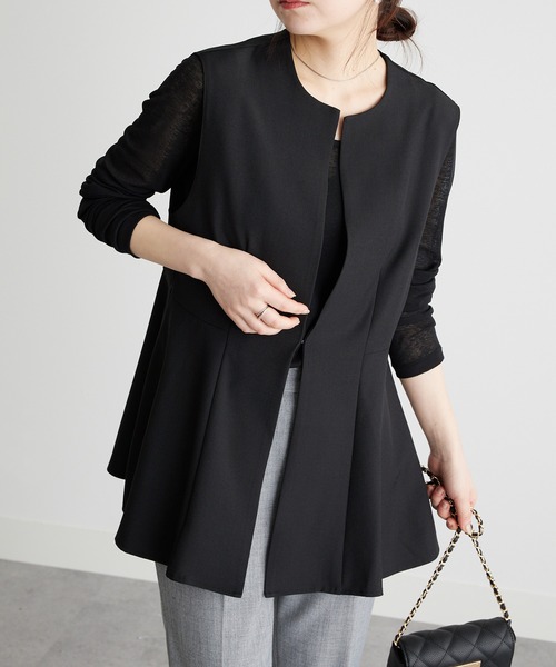 RANAN（ラナン）の「【防シワ】ペプラムジレベスト（スーツベスト・レディース・ライトグレー/ネイビー/ブラック・L/M/LL）」の10枚目の写真