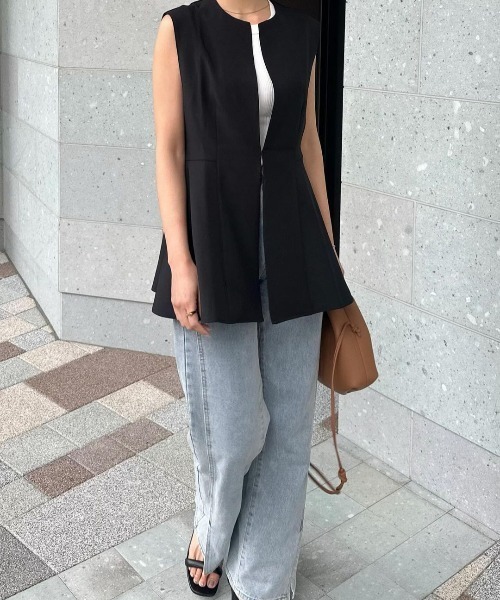 RANAN（ラナン）の「【防シワ】ペプラムジレベスト（スーツベスト・レディース・ライトグレー/ネイビー/ブラック・L/M/LL）」の18枚目の写真