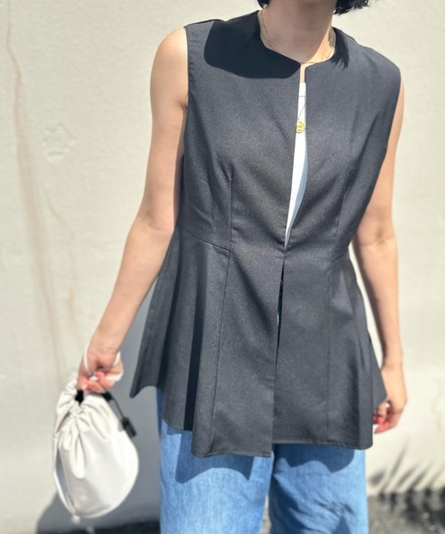 RANAN（ラナン）の「【防シワ】ペプラムジレベスト（スーツベスト・レディース・ライトグレー/ネイビー/ブラック・L/M/LL）」の19枚目の写真