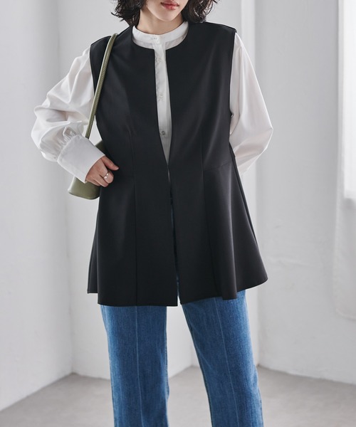 RANAN（ラナン）の「【防シワ】ペプラムジレベスト（スーツベスト・レディース・ライトグレー/ネイビー/ブラック・L/M/LL）」の12枚目の写真