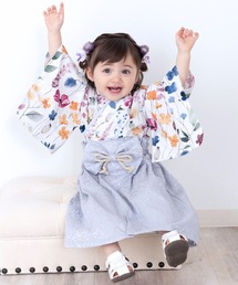 SweetMommy（スウィートマミー）の「3WAY コットン×ジャガード　2ピース袴ロンパース [ひな祭り]  [誕生日 記念日 お食い初め お宮参り 七五三]（着物）」