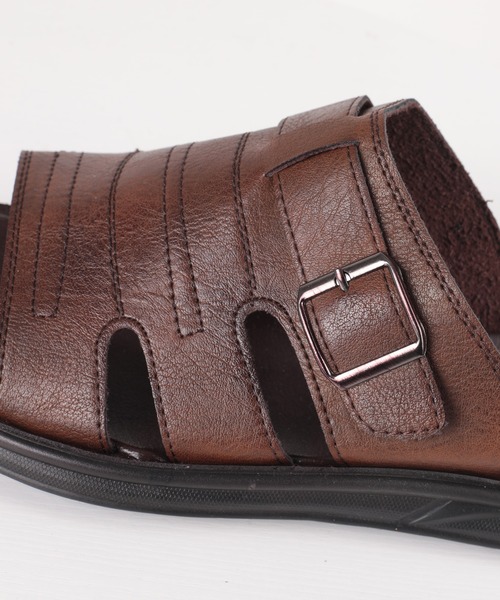 aimoha（アイモハ）の「aimoha men BASIC FAKE LEATHER SLIPPER べシック サンダル（サンダル・メンズ・ブラウン/ブラック・27.5cm/25.0cm/25.5cm/26.0cm/26.5cm/27.0cm）」の16枚目の写真