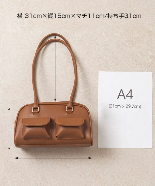 VIVID LADY(ビビッドレディー)の「横型トートバッグ レディース 肩掛け(トートバッグ・レディース・ブラック/ブラウン/ベージュ/アイボリー・FREE)」の15枚目の写真
