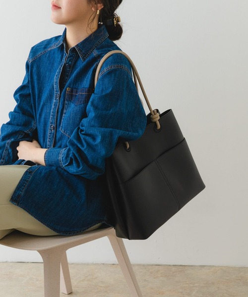 RODE SKO(ロデスコ)の「結びハンドルバッグ(ハンドバッグ・レディース・グレー系その他/ブラック・ONE)」の9枚目の写真