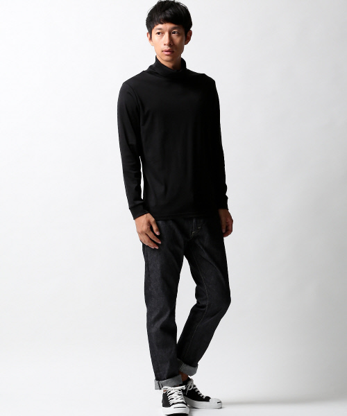 ABAHOUSE（アバハウス）の「スーピマ　スムースタートルネック（Tシャツ/カットソー・メンズ・ホワイト/ブラック×ホワイト/グレー/ブラック・2/3）」の18枚目の写真