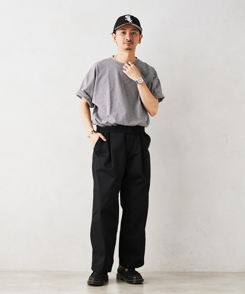 JOURNAL STANDARD relume（ジャーナルスタンダード　レリューム）の「【NATION WIDE / ネーションワイド】 ボーダーTシャツ（Tシャツ/カットソー・メンズ・ライトブルー/チャコールグレー/ホワイト×ホワイト・LARGE/MEDIUM）」の20枚目の写真