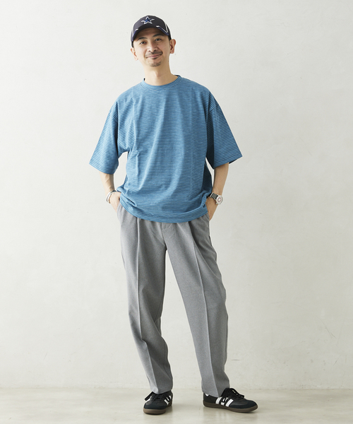 JOURNAL STANDARD relume（ジャーナルスタンダード　レリューム）の「【NATION WIDE / ネーションワイド】 ボーダーTシャツ（Tシャツ/カットソー・メンズ・ライトブルー/チャコールグレー/ホワイト×ホワイト・LARGE/MEDIUM）」の21枚目の写真