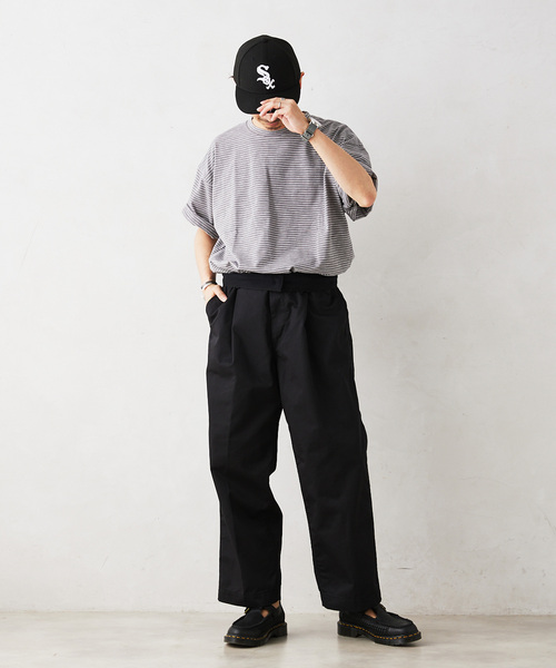 JOURNAL STANDARD relume（ジャーナルスタンダード　レリューム）の「【NATION WIDE / ネーションワイド】 ボーダーTシャツ（Tシャツ/カットソー・メンズ・ライトブルー/チャコールグレー/ホワイト×ホワイト・LARGE/MEDIUM）」の22枚目の写真