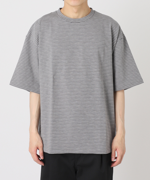 JOURNAL STANDARD relume（ジャーナルスタンダード　レリューム）の「【NATION WIDE / ネーションワイド】 ボーダーTシャツ（Tシャツ/カットソー・メンズ・ライトブルー/チャコールグレー/ホワイト×ホワイト・LARGE/MEDIUM）」の9枚目の写真