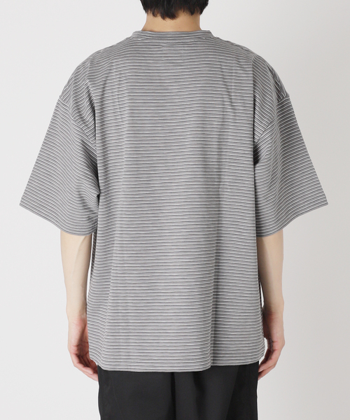 JOURNAL STANDARD relume（ジャーナルスタンダード　レリューム）の「【NATION WIDE / ネーションワイド】 ボーダーTシャツ（Tシャツ/カットソー・メンズ・ライトブルー/チャコールグレー/ホワイト×ホワイト・LARGE/MEDIUM）」の11枚目の写真