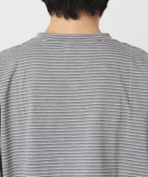 JOURNAL STANDARD relume（ジャーナルスタンダード　レリューム）の「【NATION WIDE / ネーションワイド】 ボーダーTシャツ（Tシャツ/カットソー・メンズ・ライトブルー/チャコールグレー/ホワイト×ホワイト・LARGE/MEDIUM）」の12枚目の写真