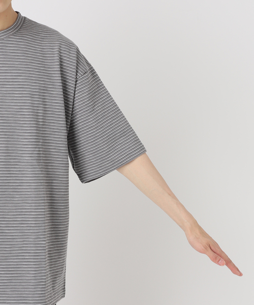 JOURNAL STANDARD relume（ジャーナルスタンダード　レリューム）の「【NATION WIDE / ネーションワイド】 ボーダーTシャツ（Tシャツ/カットソー・メンズ・ライトブルー/チャコールグレー/ホワイト×ホワイト・LARGE/MEDIUM）」の14枚目の写真