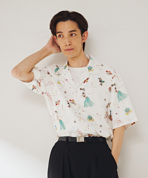 B.C STOCK(ベーセーストック)の「CRH/アロハシャツ(MEXICO)(シャツ/ブラウス・メンズ・ホワイト×ホワイト/ブラック・LARGE/MEDIUM)」の3枚目の写真