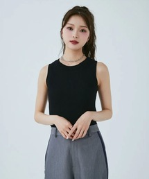 MIEL CRISHUNANT | 配色リブニットタンクトップ(タンクトップ)