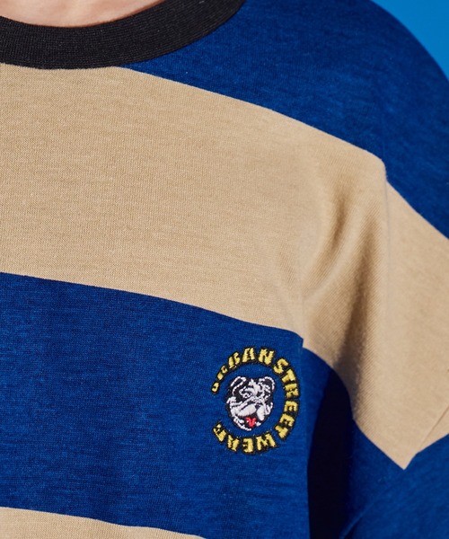 PAIRMANON STREET(ペアマノンストリート)の「【PAIRMANON STREET】天竺 ワイドボーダー 胸刺繍 半袖 Tシャツ(Tシャツ/カットソー・キッズ・グリーン/ブラウン/ブラック/イエロー/ネイビー・130/90/110/140/150/120/100)」の17枚目の写真