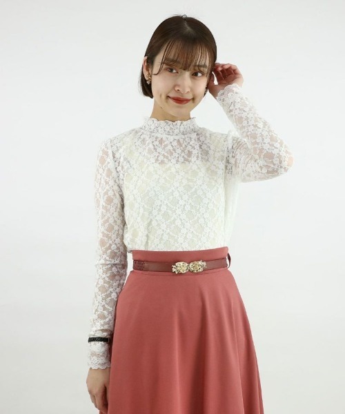 F i.n.t（フィント）の「フラワーチェックレースシアートップス/F&A/fint（Tシャツ/カットソー・レディース・ミント/オフホワイト・FREE）」の6枚目の写真