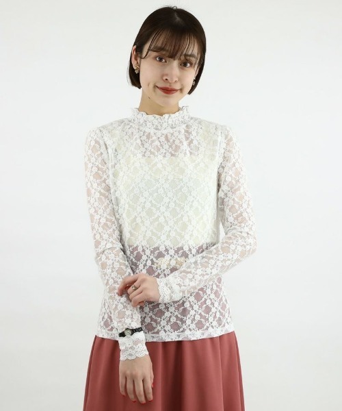 F i.n.t（フィント）の「フラワーチェックレースシアートップス/F&A/fint（Tシャツ/カットソー・レディース・ミント/オフホワイト・FREE）」の14枚目の写真