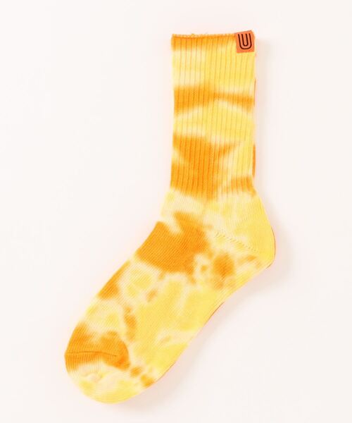 UNIVERSAL PRODUCTS(ユニバーサルプロダクツ)の「UNIVERSAL OVERALL/クルーソックスむら染リブクルー LU-003-401(ソックス/靴下・レディース・パープル/グレー/レモンイエロー/ミント/オレンジ/その他/イエロー/ブラック・MEDIUM/SMALL)」の6枚目の写真