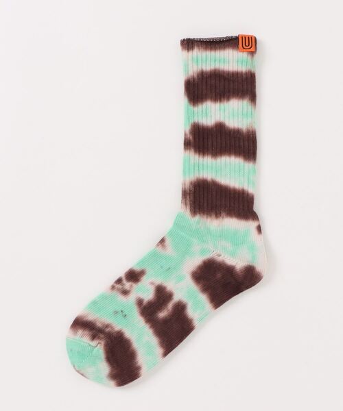 UNIVERSAL PRODUCTS(ユニバーサルプロダクツ)の「UNIVERSAL OVERALL/クルーソックスむら染リブクルー LU-003-401(ソックス/靴下・レディース・パープル/グレー/レモンイエロー/ミント/オレンジ/その他/イエロー/ブラック・MEDIUM/SMALL)」の4枚目の写真