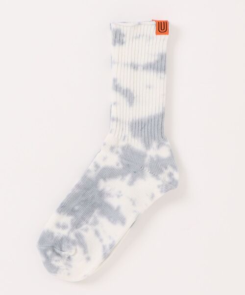 UNIVERSAL PRODUCTS(ユニバーサルプロダクツ)の「UNIVERSAL OVERALL/クルーソックスむら染リブクルー LU-003-401(ソックス/靴下・レディース・パープル/グレー/レモンイエロー/ミント/オレンジ/その他/イエロー/ブラック・MEDIUM/SMALL)」の2枚目の写真