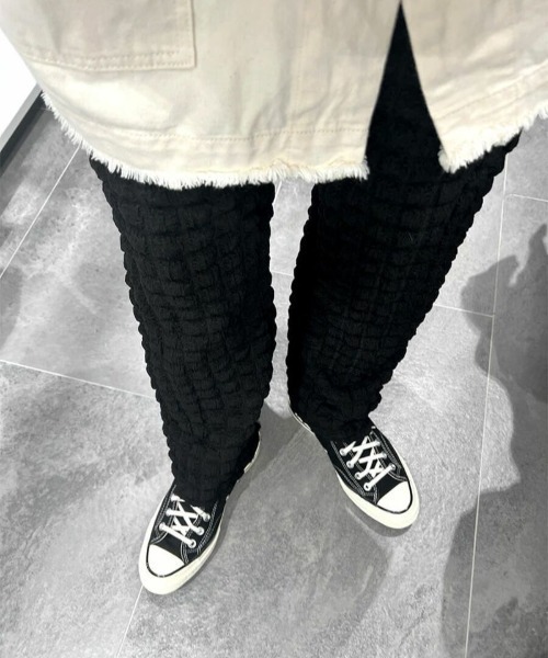 ISOOK(アイスー)の「ポップコーンイージーパンツ(chiica select) / ぽこぽこパンツ ワイドパンツ ポップコーンパンツ(その他パンツ・レディース・アイボリー/ブラック・FREE)」の4枚目の写真