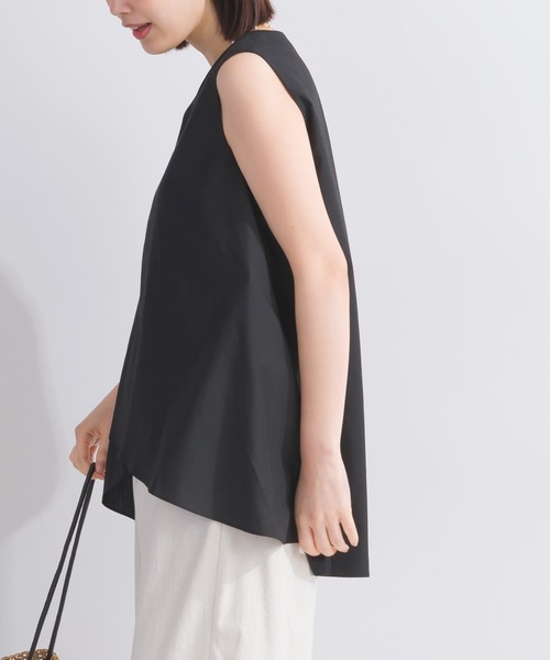 PICCIN（ピッチン）の「ノースリーブフレアブラウス（シャツ/ブラウス・レディース・ブラック/オフホワイト/サックスブルー・M）」の12枚目の写真