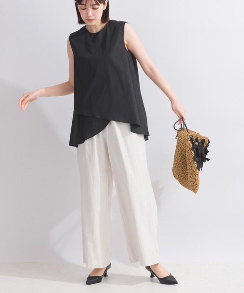 PICCIN（ピッチン）の「ノースリーブフレアブラウス（シャツ/ブラウス・レディース・ブラック/オフホワイト/サックスブルー・M）」の15枚目の写真