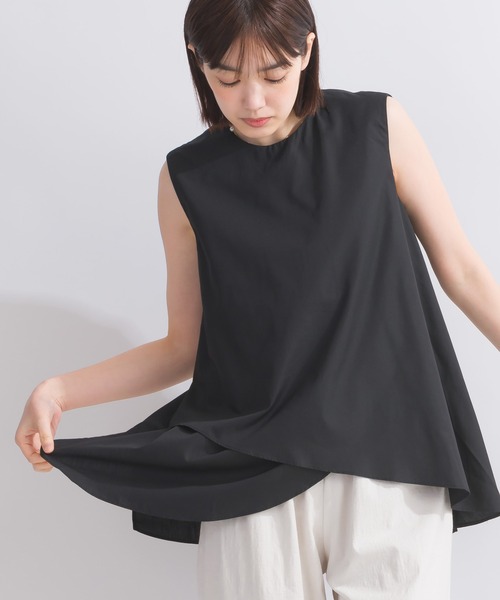 PICCIN（ピッチン）の「ノースリーブフレアブラウス（シャツ/ブラウス・レディース・ブラック/オフホワイト/サックスブルー・M）」の11枚目の写真