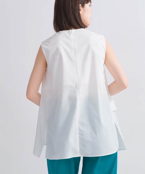 PICCIN（ピッチン）の「ノースリーブフレアブラウス（シャツ/ブラウス・レディース・ブラック/オフホワイト/サックスブルー・M）」の6枚目の写真