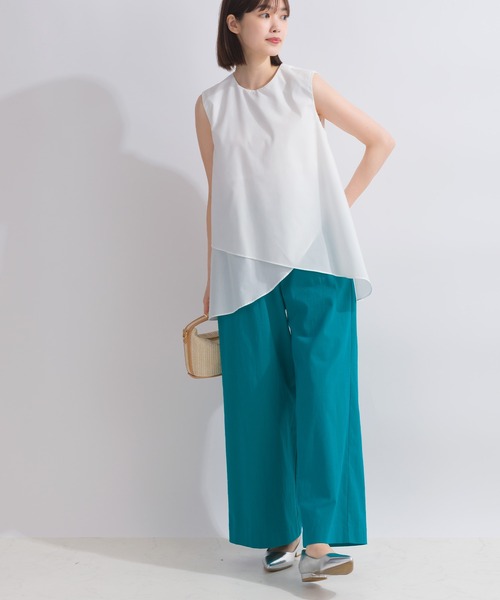 PICCIN（ピッチン）の「ノースリーブフレアブラウス（シャツ/ブラウス・レディース・ブラック/オフホワイト/サックスブルー・M）」の8枚目の写真