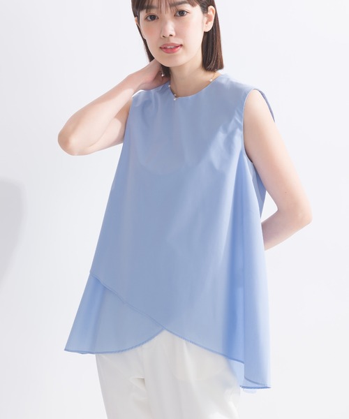 PICCIN（ピッチン）の「ノースリーブフレアブラウス（シャツ/ブラウス・レディース・ブラック/オフホワイト/サックスブルー・M）」の21枚目の写真